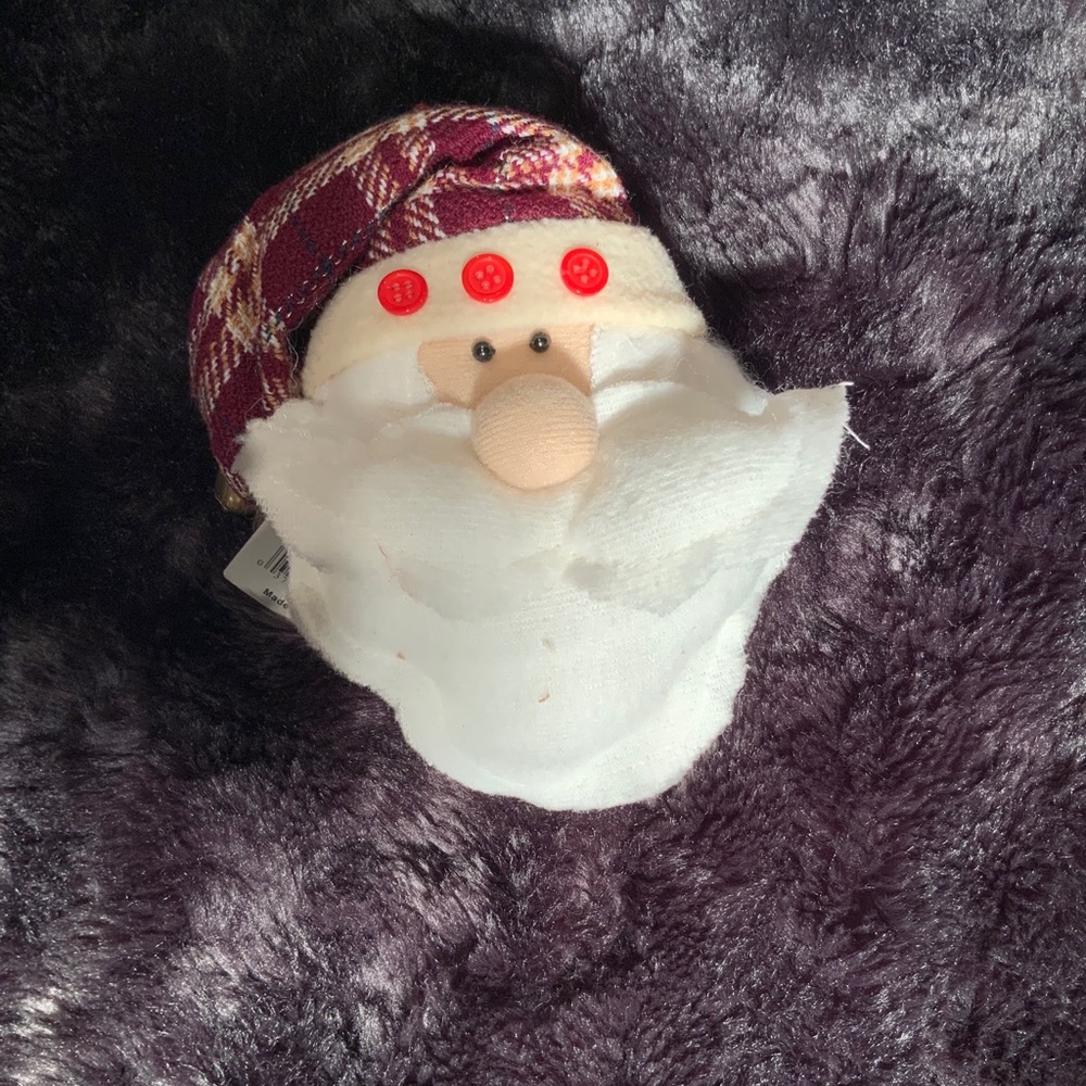 🌼 2/$10🌼  Plush Santa Ornament - Maroon Plaid